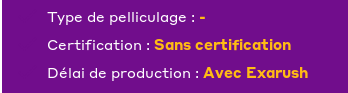 Commandez avant 10h : nous produirons le jour-même pour une livraison le lendemain !
